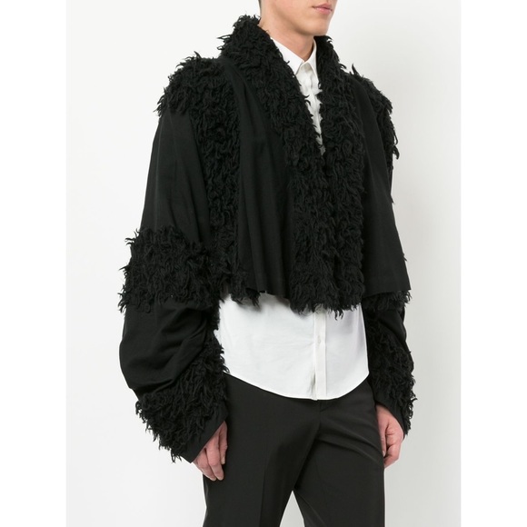 Issey Miyake faux shearling-trimmed cropped jacket - Picture 3 of 15